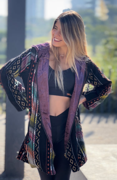 Chaqueta reversible black violet